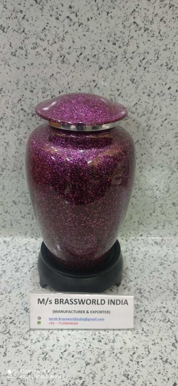 Purple Glitter Aluminium Cremation Urn