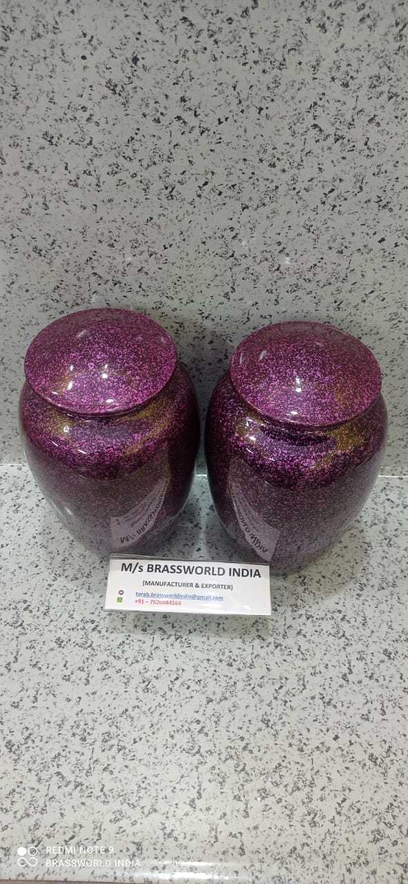 Purple Glitter Aluminium Cremation Urn