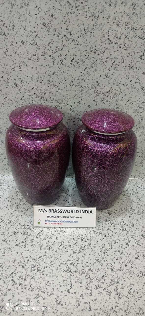 Purple Glitter Aluminium Cremation Urn