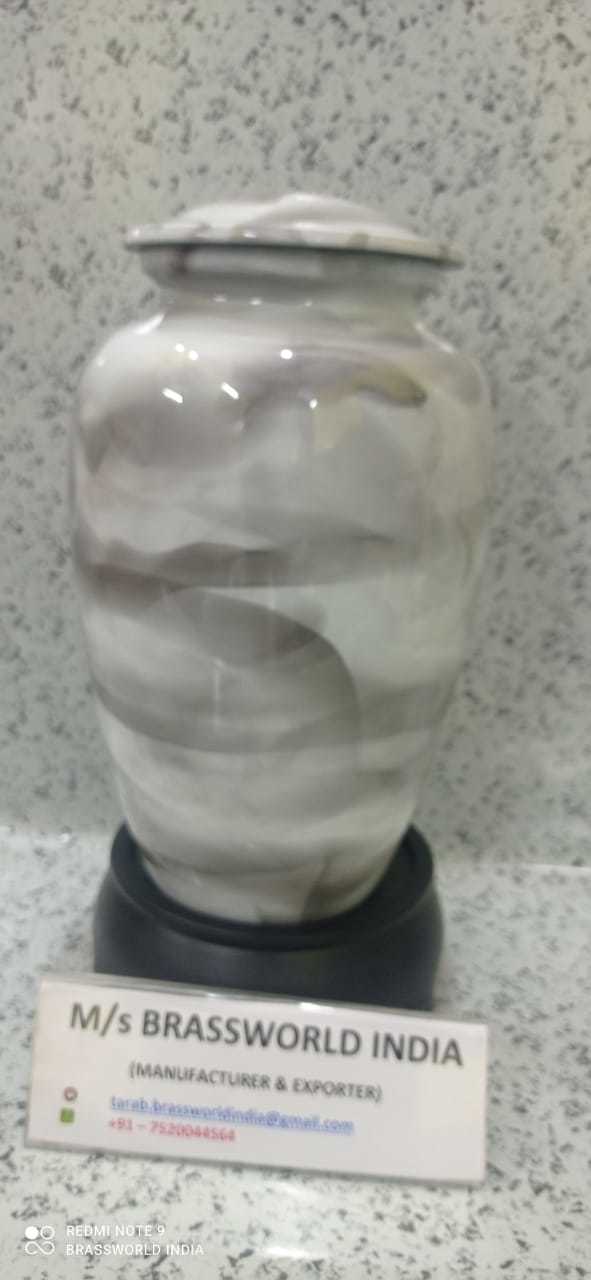 Aluminium White Black Shaded Cremation Urn