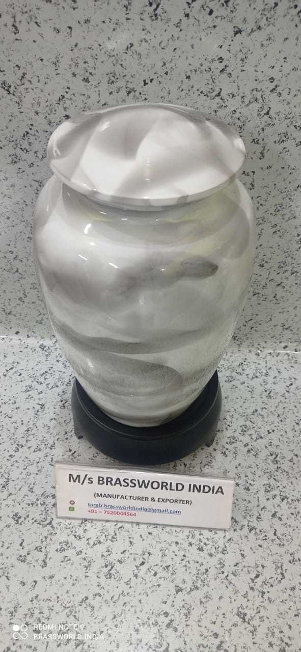 Aluminium White Black Shaded Cremation Urn