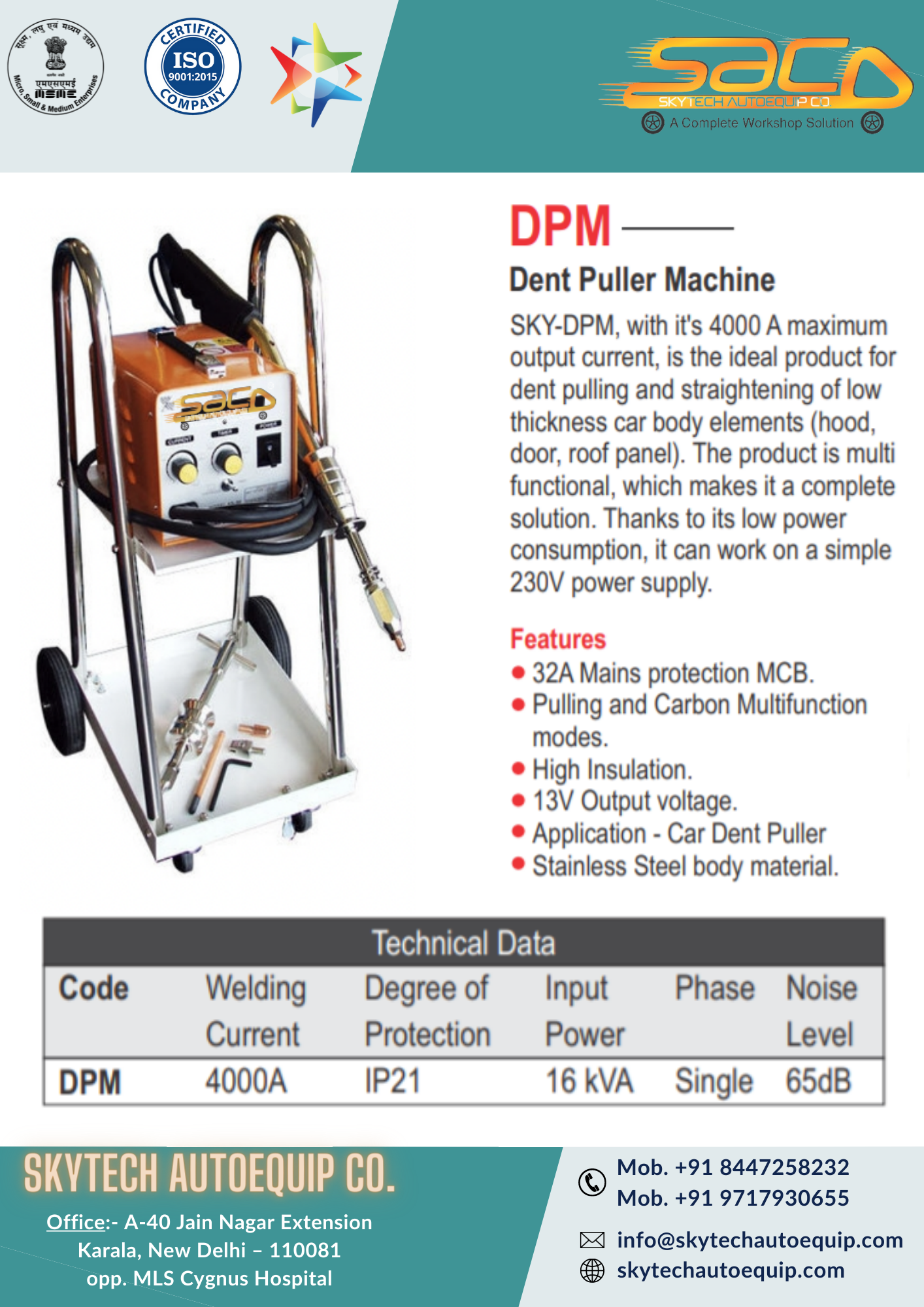 Dent Puller Machine Warranty: 1