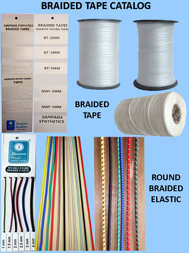 Sampada Synthetics Braided Threads - High Tenacity Polyester & Nylon, Sizes Tt-12 To Tt-32, Customized & Washable, Azo Free