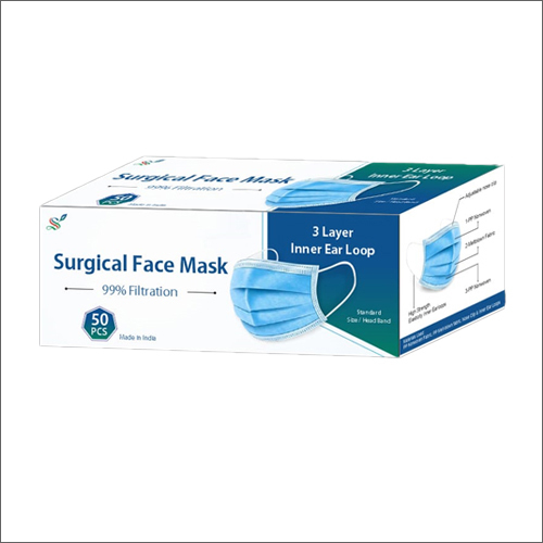 Surgical Face Mask With Inner 3 Layer Loop Grade: Medical Grade