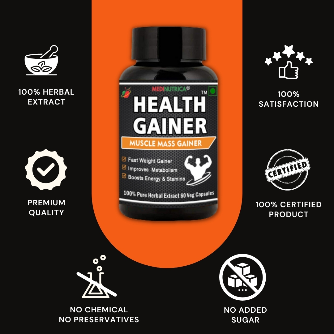 Health Gainer Weight Gainer Mass Gainer  Health Gain Capsules Age Group: For Adults