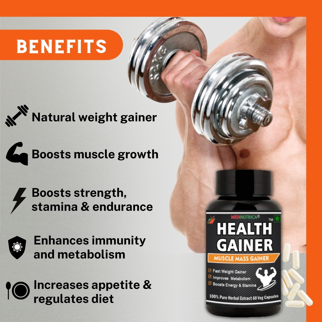 Health Gainer Weight Gainer Mass Gainer  Health Gain Capsules Age Group: For Adults