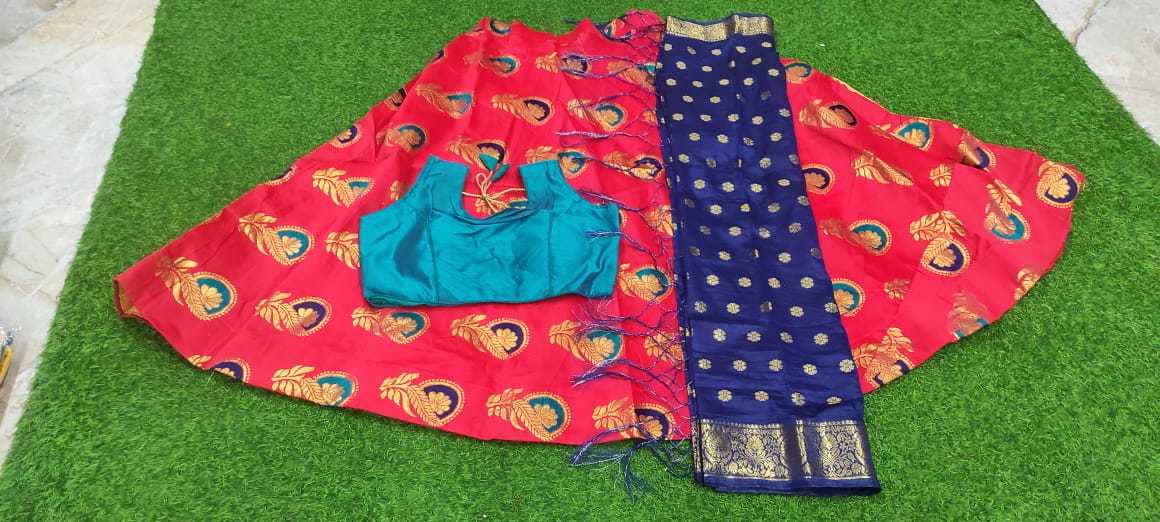 Ladies Lehenga - Heavy Jacquard Silk Fabric, Free Size | 3-piece Set With Stylish Dupatta, Embroidered Blouse, All Season Wear