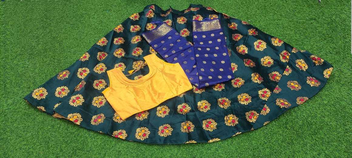 Ladies Lehenga - Heavy Jacquard Silk Fabric, Free Size | 3-piece Set With Stylish Dupatta, Embroidered Blouse, All Season Wear