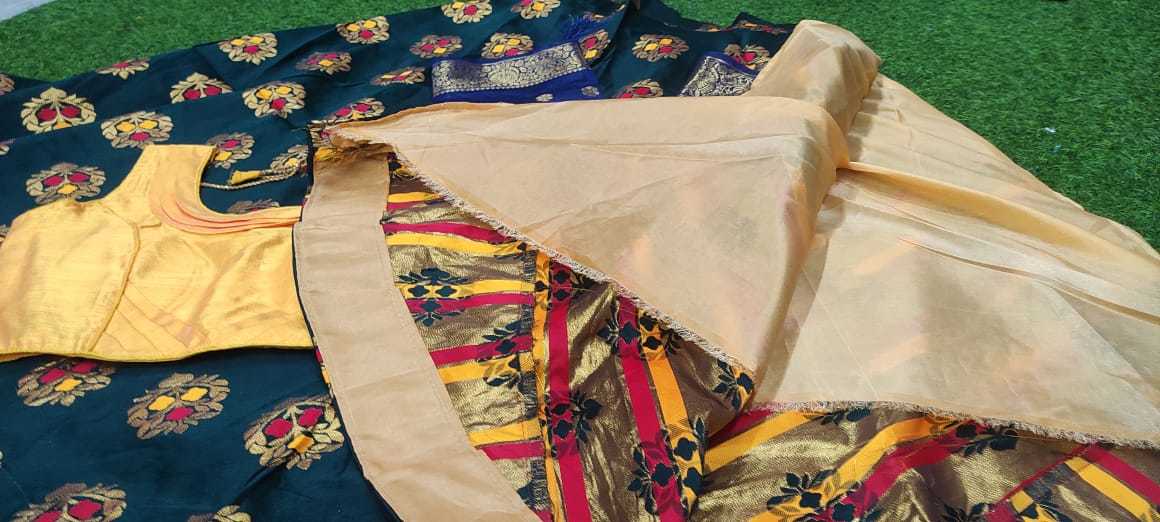 Ladies Lehenga - Heavy Jacquard Silk Fabric, Free Size | 3-piece Set With Stylish Dupatta, Embroidered Blouse, All Season Wear