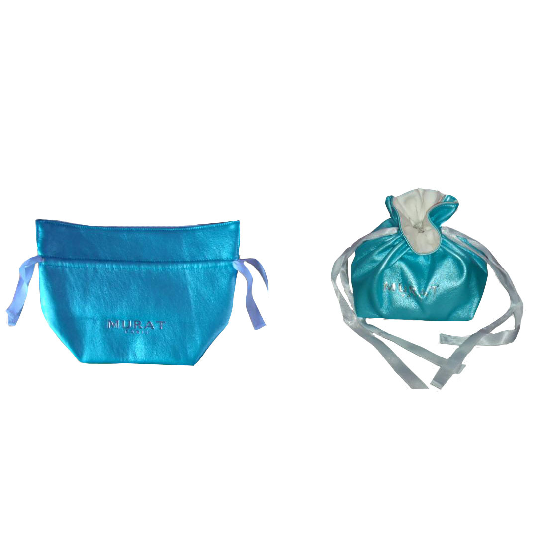 Imitation Pu Leather Drawstring Jewellery Pouch - 16cm X 10cm X 10cm , Satin Lining, Customized Printing, Eco-friendly Design, Re-usable Gift Or Shopping Bag