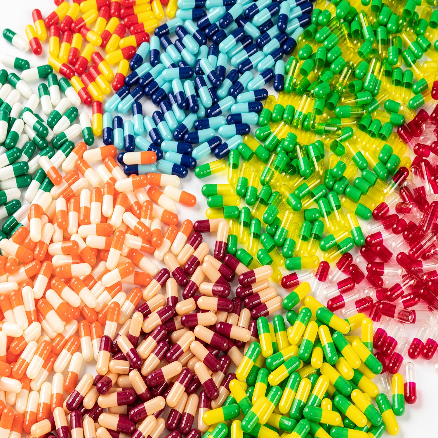 White & Blue Empty Capsules