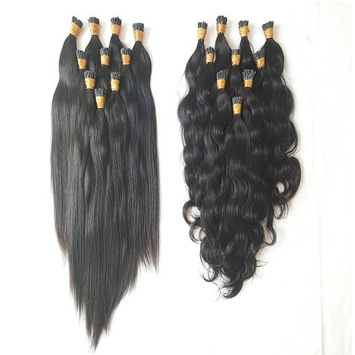 Natural I Tip Hair Extensions Black Straight Hair Extensions