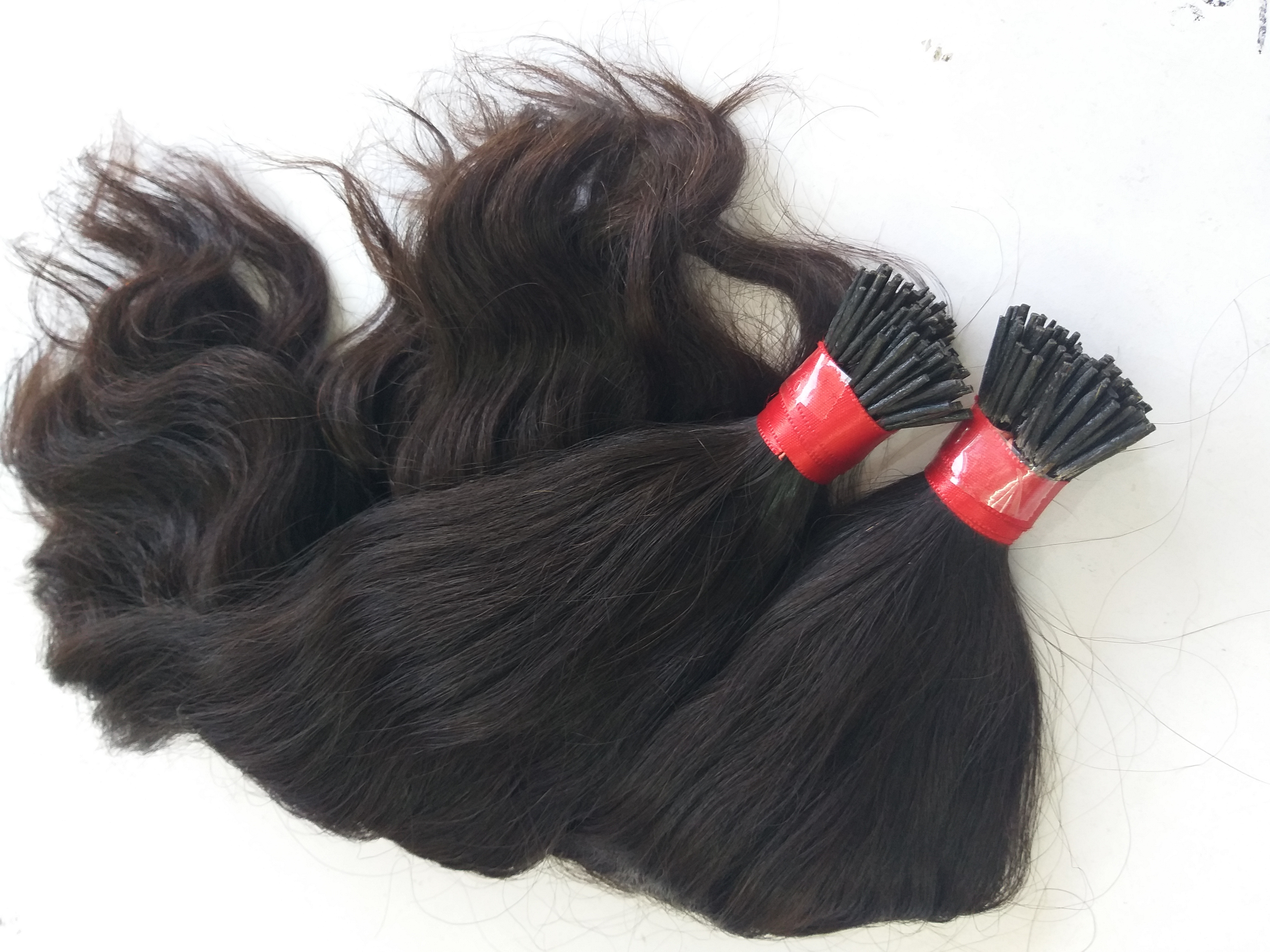 Natural I Tip Hair Extensions Black Straight Hair Extensions