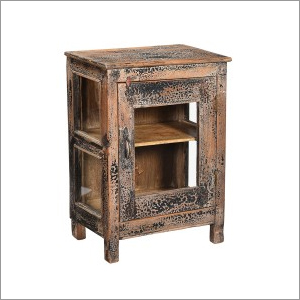 ब्राउन वुडन बेडसाइड एंड टेबल