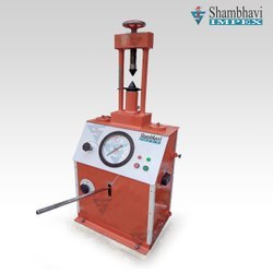 Point Load Index Tester - Mild Steel Construction, 10 Tonne Hydraulic Capacity | Portable Rock Testing Instrument With Adjustable Conical Platens, Hand Operated Pump And Pressure Gauge