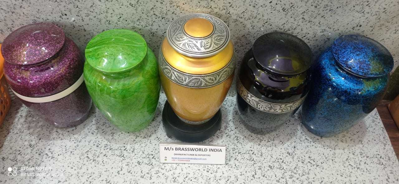 Aluminium Multicolor Cremation Urn