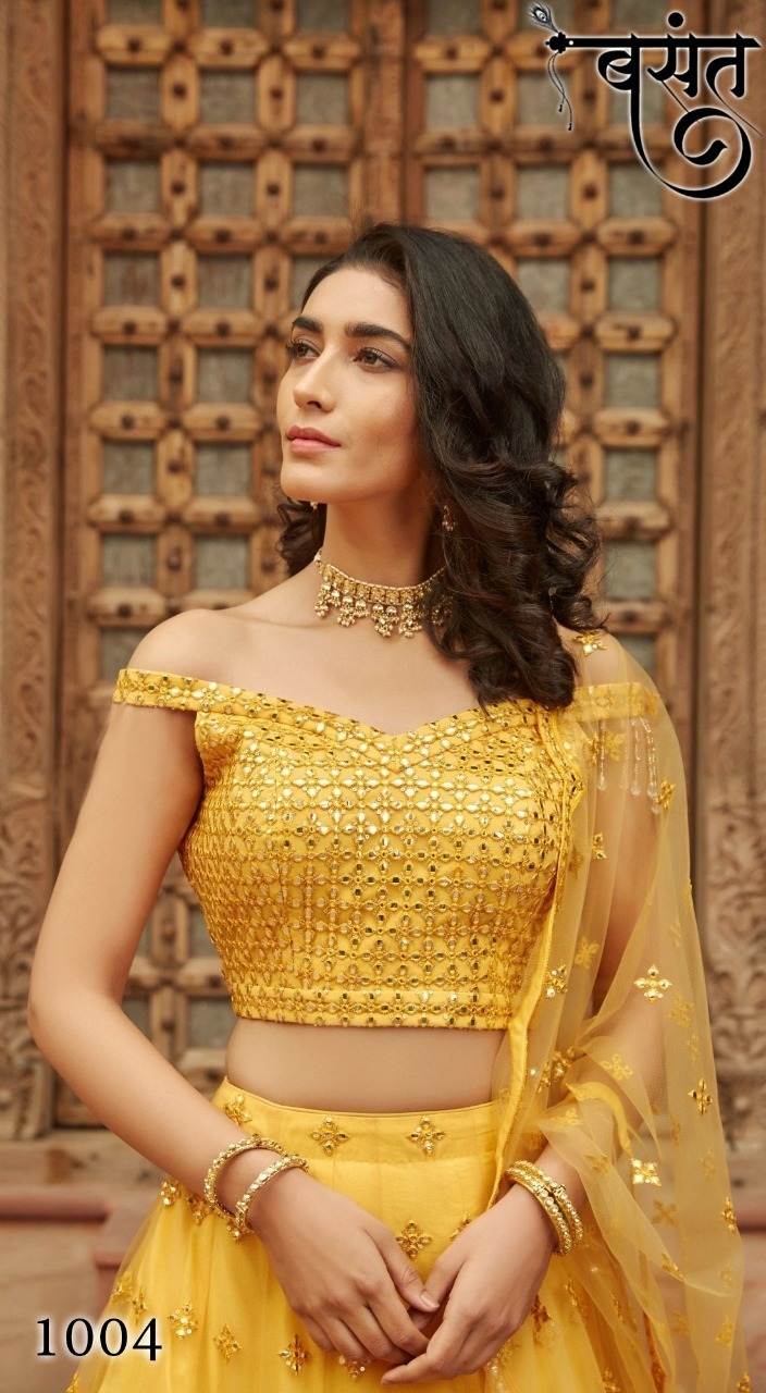 Sabyasachi Designer Indian Wedding Lehenga Choli - Organza Fabric, Customized Size, Plus Size Options | Embroidered Design, Elegant Bollywood Style, Perfect For Haldi Bridal Ceremony