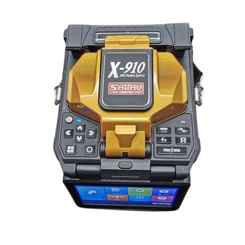 Single Fiber Fusion Splicer - 156mm x 141mm x 156mm, Black | 2.45 kg, 6 Seconds Splicing, Automatic & Manual Modes, 5200mAh Battery, Waterproof, Anti-Shock Design, 5000 Records Storage