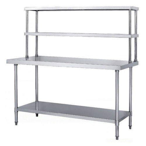 Ss Over Head Table - Stainless Steel, Glass, 4 Legs, 8 kg | Electric Power Source, Durable Design