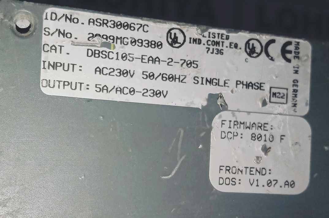 Yokogawa Servo Drive Dbsc105-eaa-2-705