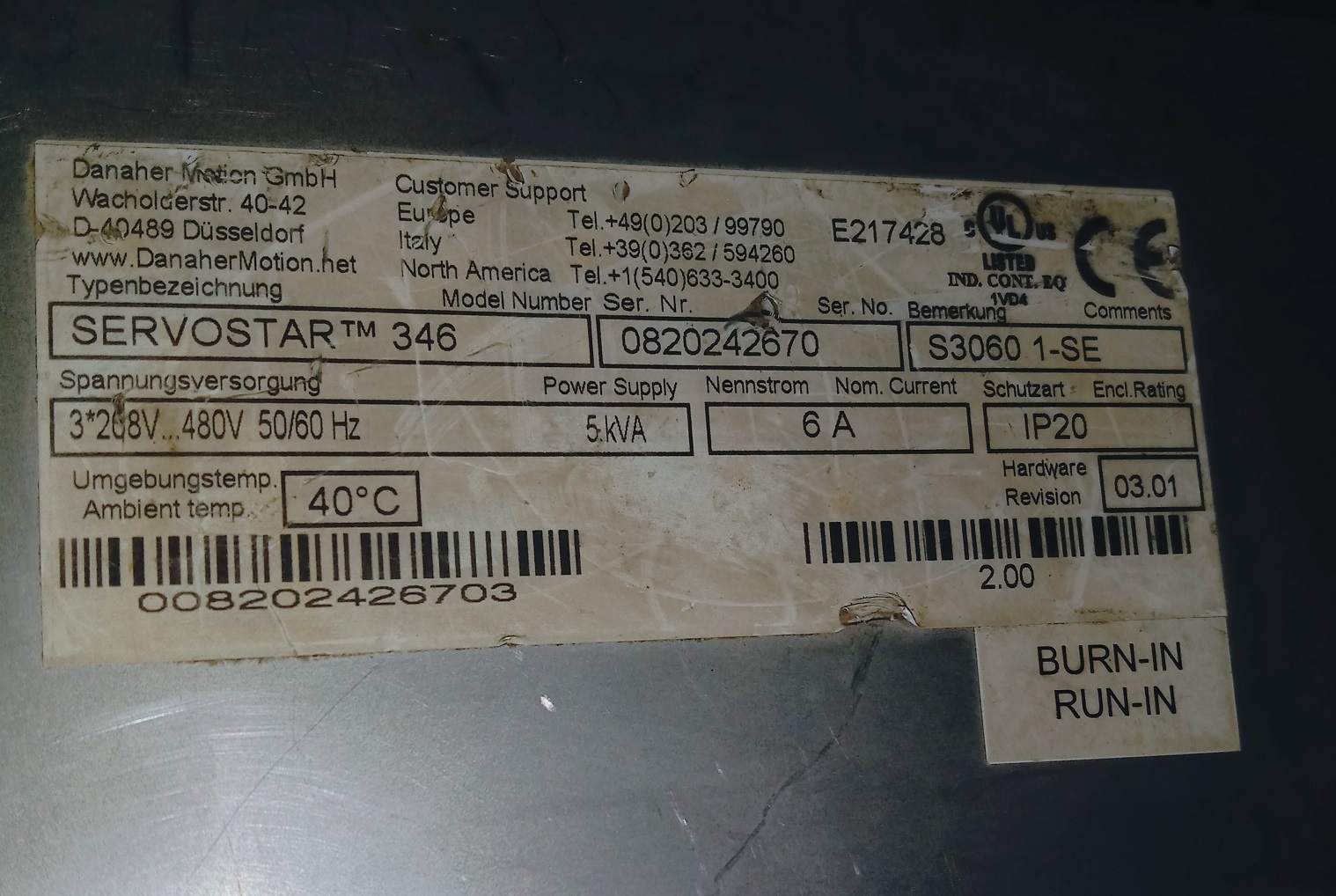 Kollmorgen Servo Drive S3060 1-se