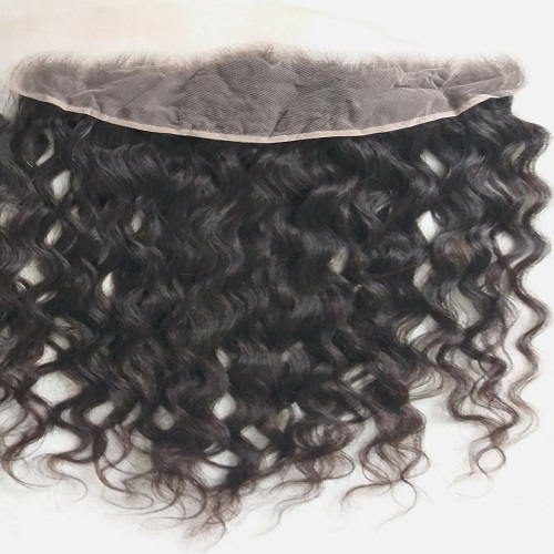 Temple Donated Unprocessed Wavy Hair Frontal 13x4 - Color: Natural Colour Black Or Brown