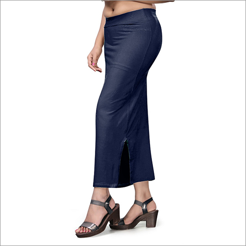 Navy Blue Beige Saree Shaper - Soft Cotton Blend, Casual Dress Type - Plain Pattern Elegance