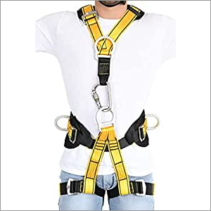 Full Body Safety Harness - Polyester Material, Blue Color | Designed For Industrial Use, Male Wear, Reusable, Distributes Fall Forces Efficiently