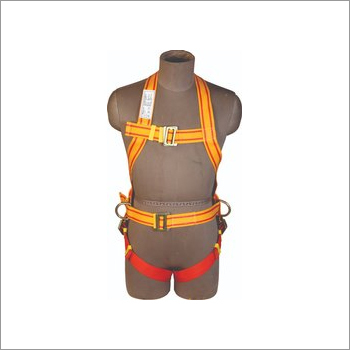 Full Body Safety Harness - Polyester Material, Blue Color | Designed For Industrial Use, Male Wear, Reusable, Distributes Fall Forces Efficiently