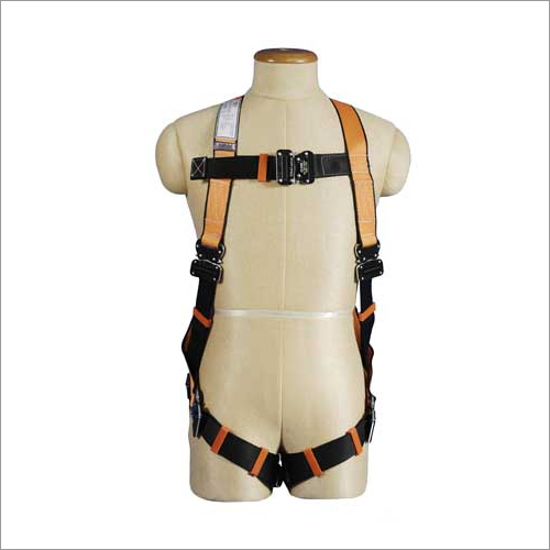 Full Body Safety Harness - Polyester Material, Blue Color | Designed For Industrial Use, Male Wear, Reusable, Distributes Fall Forces Efficiently