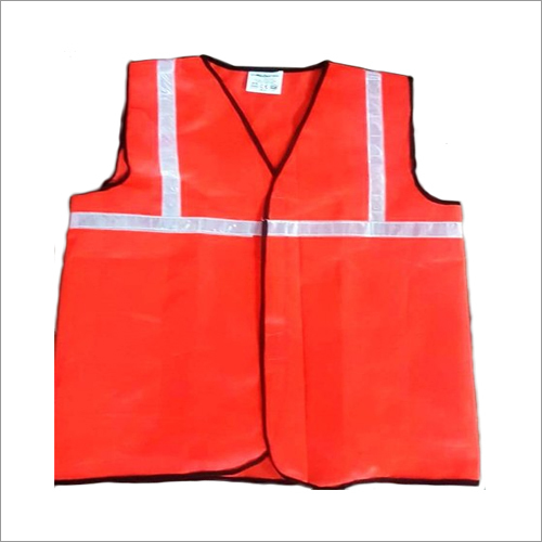 Eco Florescent Reflective Jacket - Polyester Material, Unisex Design, Red Color | Reusable for Industrial Usage, Perfect for Construction Sites