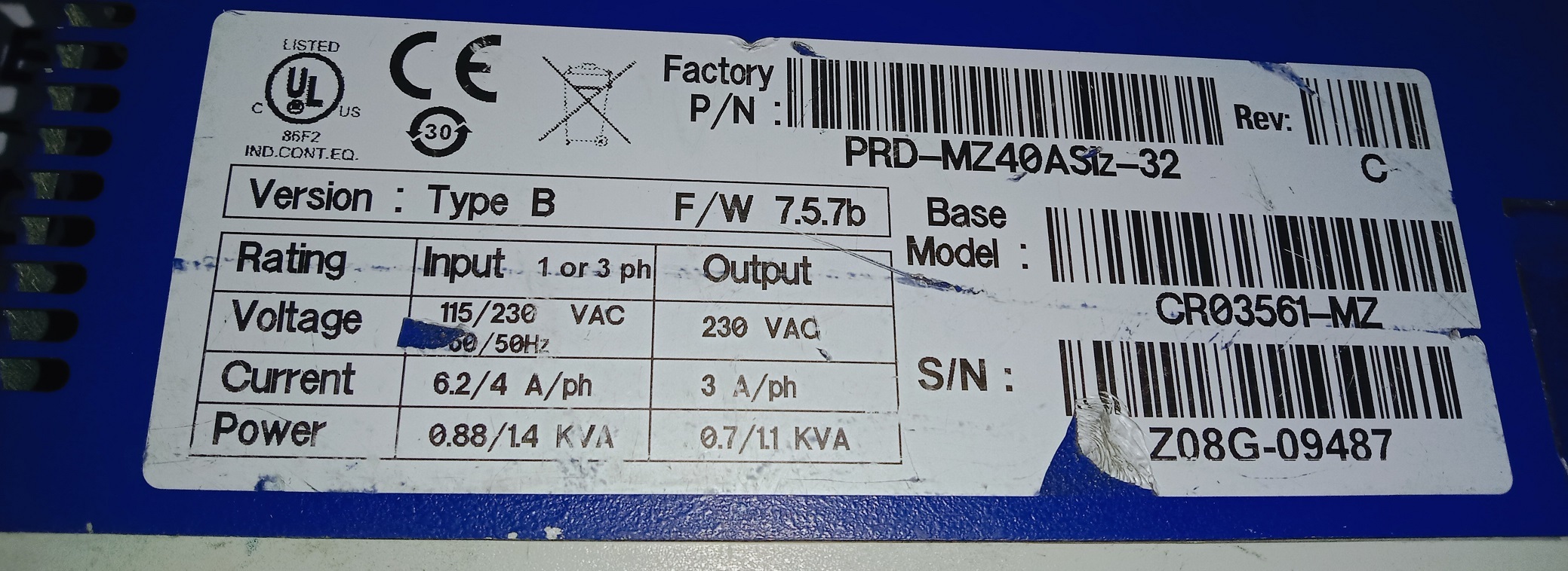 Kollmorgen Servo Drive Prd-mz40a0asiz-32