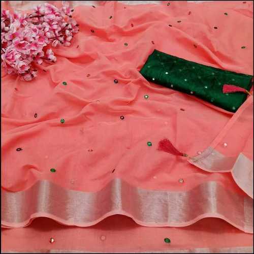Ladies linen cotton saree