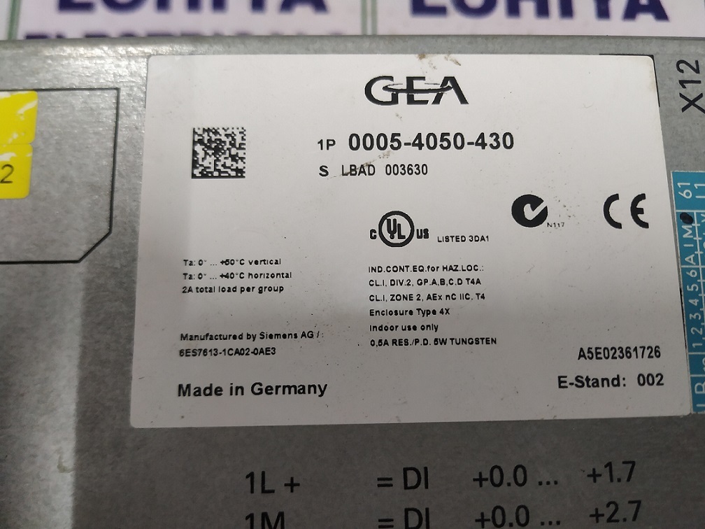 Siemens Gea 6es7613-1ca02-0ae3 Simatic C7-613 Compact Unit