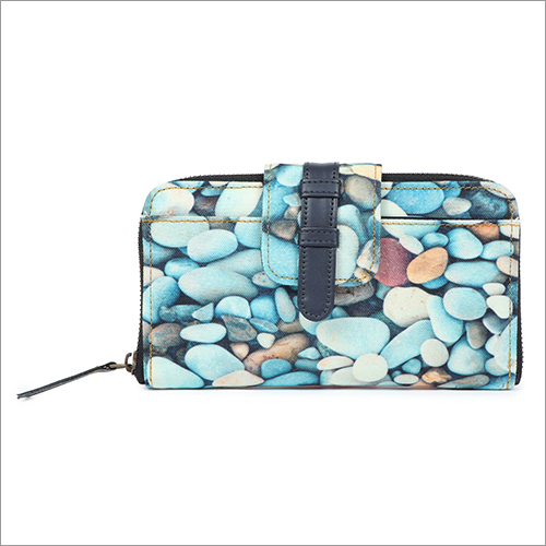 Ladies Blue Color Rolling Stone Wallet Design: Modern