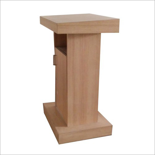 Podium Stand - Wood, 30x30x100 cm | Light Brown, 15 kg Weight, 50 kg Load Capacity, 75 cm Shelf Height, Ideal for Presentations & Events