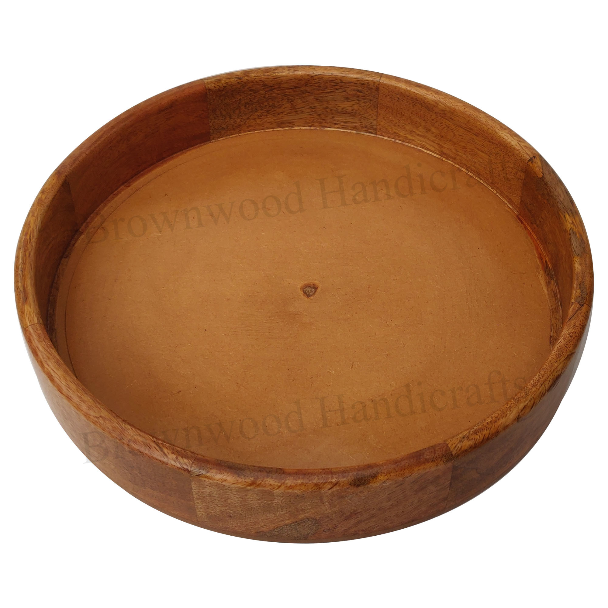 Hand-carved Wooden Serving Tray - 12 X 12 X 2 Inch | Natural Wood Home Decoration