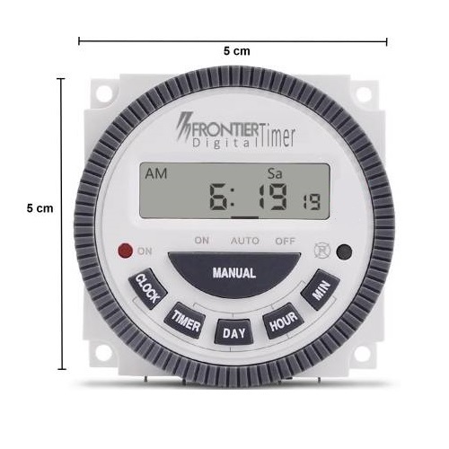 Frontier Digital Timer Tm-619h-2 - 30a 4pin, Lcd Display, Programmable 17 On/off Settings, Lithium Battery Backup, Easy Connection
