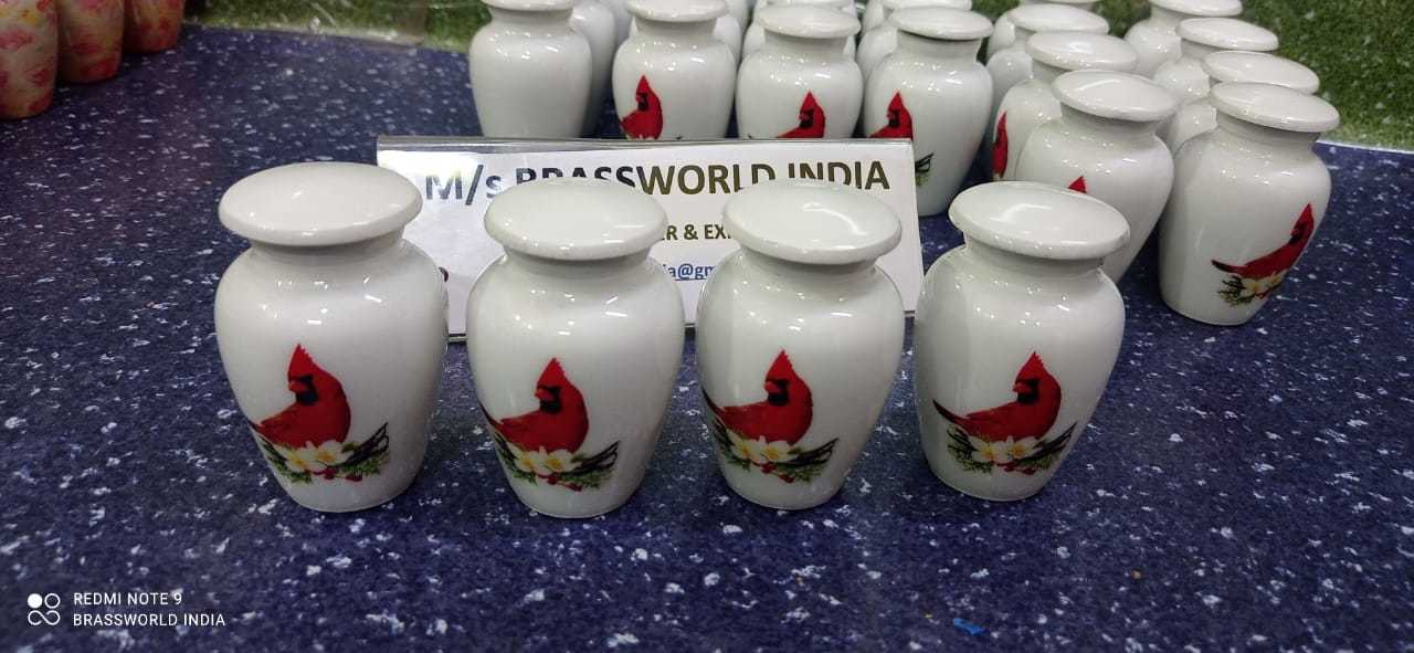 Humming Bird Printed Keepsake Cremation Urn By Brassworld India