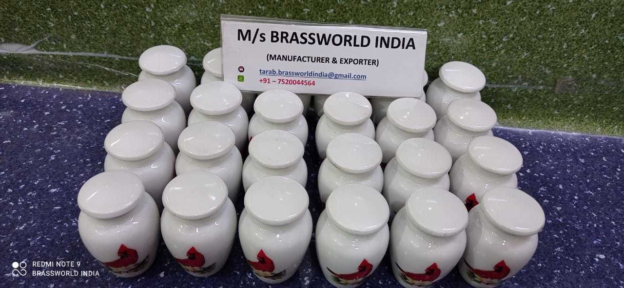 Humming Bird Printed Keepsake Cremation Urn By Brassworld India