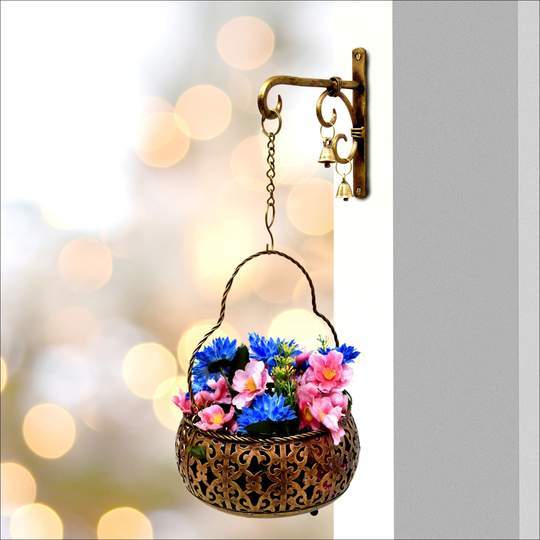 Polishing Iron Wall Mount Flower Basket