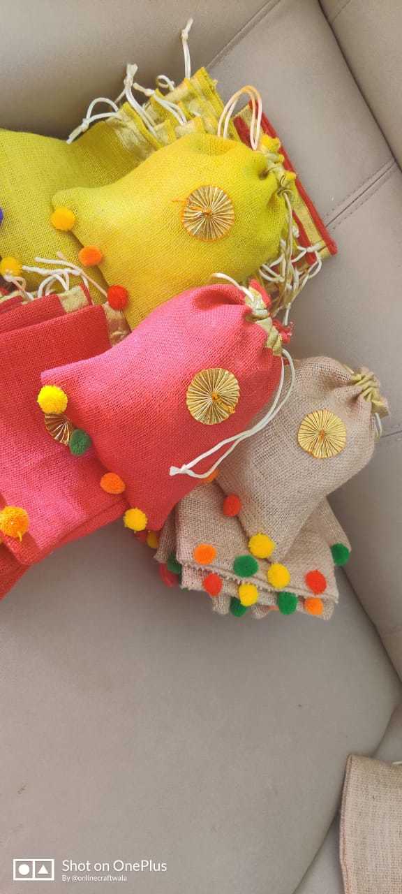 Designer Jute Multicolour Potli