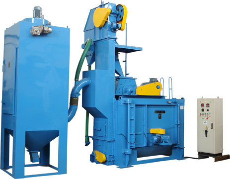 Swing Table Type Shot Blasting Machine - 6 Mm Ms Plate, 900mm Diameter, 10 Hp Blast Wheel | Heavy Duty, Replaceable Manganese Steel Linings, Media Separation System, 400 Kg Workload Capacity
