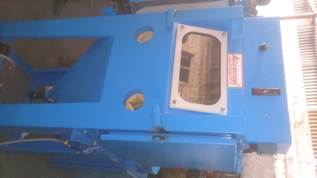Blue And White Cabinet Type Abrasive Blasting Machine Super Blaster Asb-606060