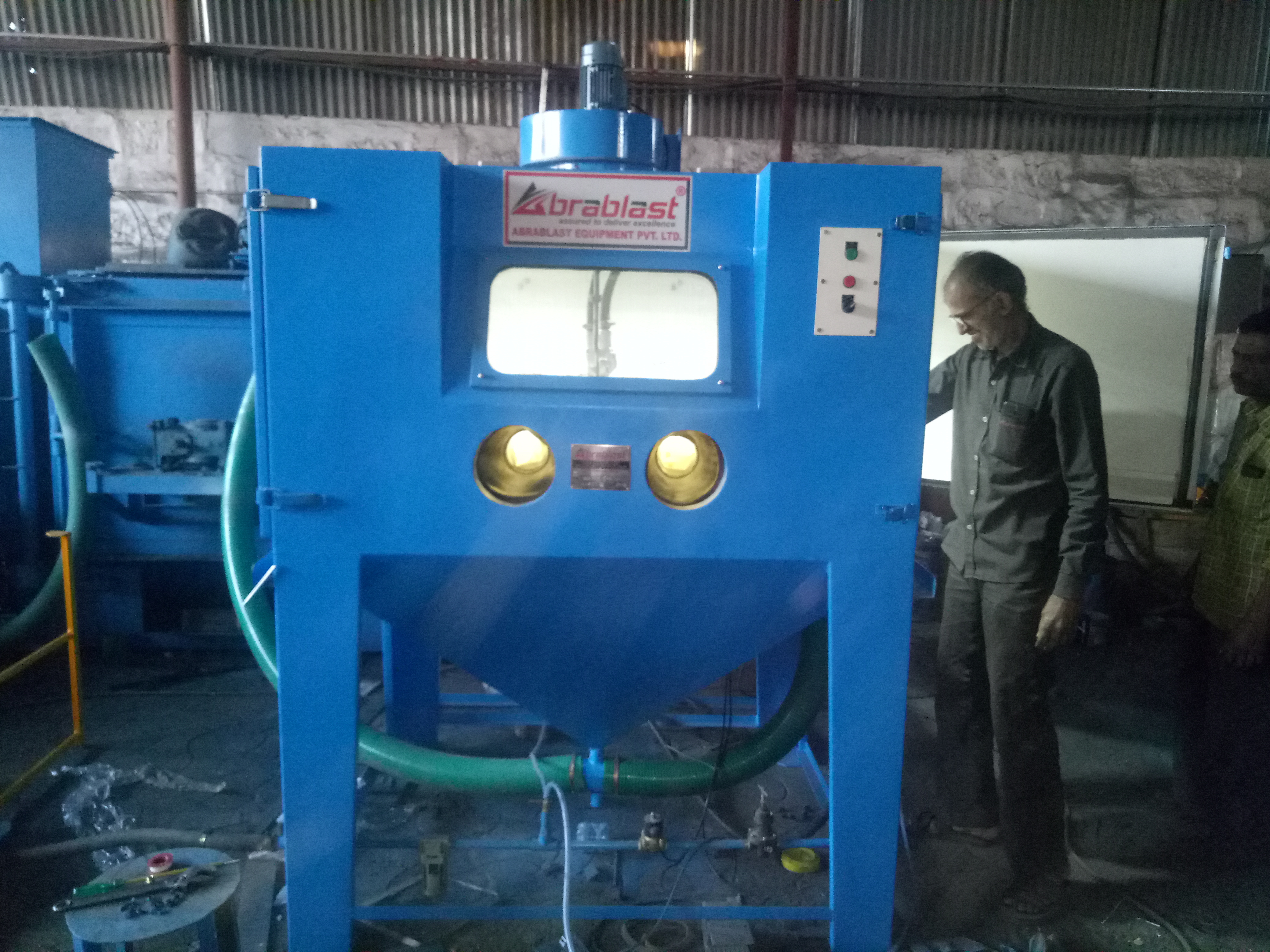 Super Blaster Machine - Corrosion-resistant, 1200mm Height X 1500mm Width X 1200mm Depth | Semi-automatic Operation, Clean & Dust-free Surface Treatment, Warranty Included