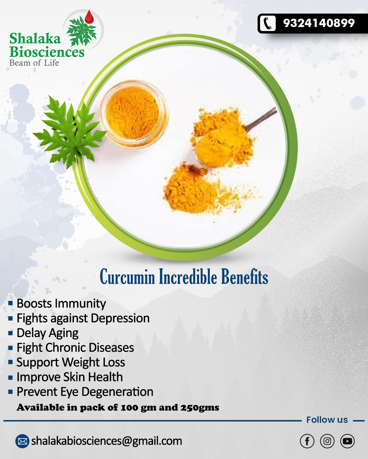 Curcumin Longa Powder Direction: Daily 4 Gms Twice A Day