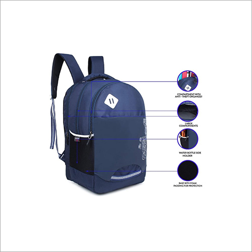 Trendy School Bag - Available in Multiple Sizes, Blue Color with Comfortable Handles