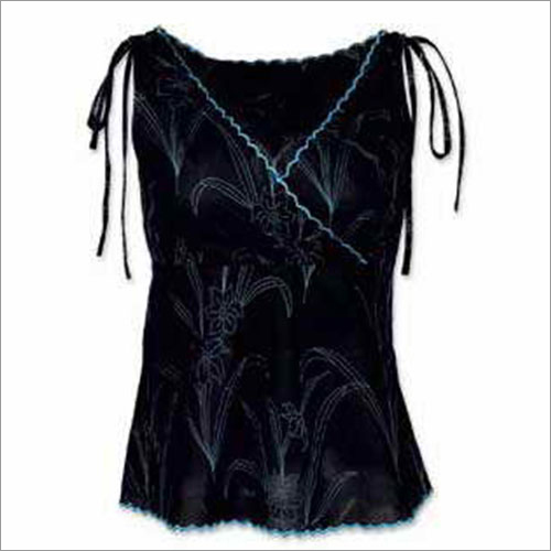 Ladies Designer Top - Silk, Sizes S, M, L, XL, Length 20 Inches, Color Black - Elegant Look, Stylish Design, Colorfast, Durable, Comfortable Fit, Versatile Style