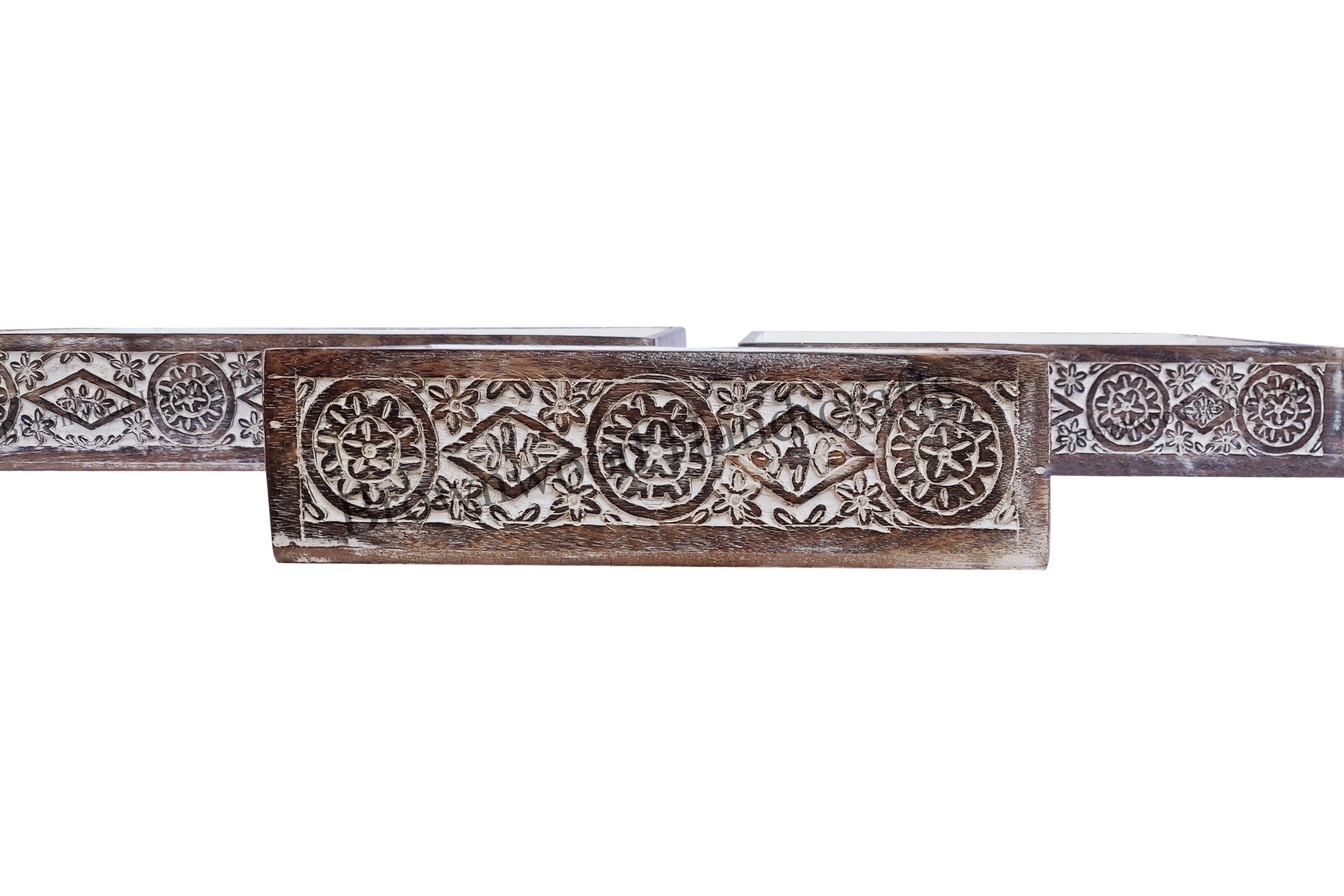 Wood Wooden Serving Tray Set Of 3