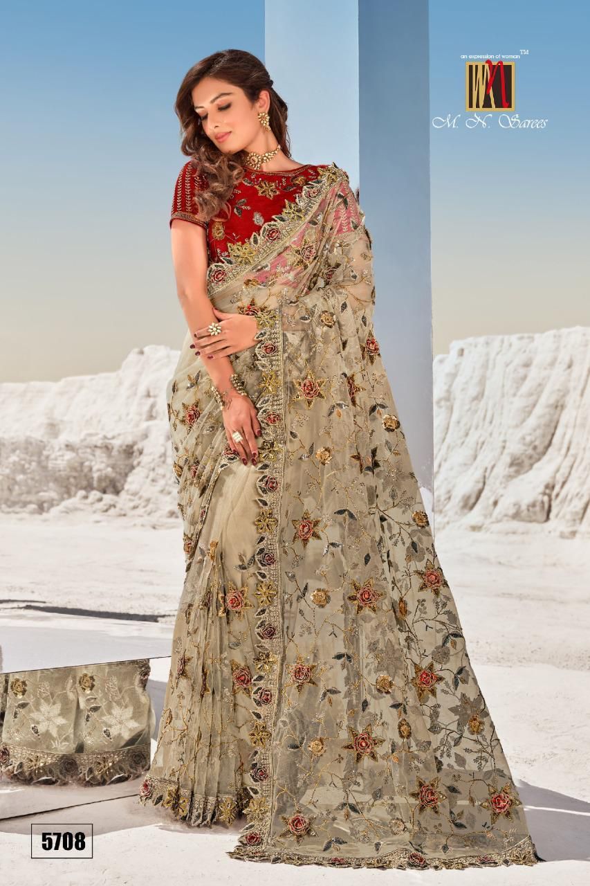 Designer Saree - Georgette Material, Banarasi Style | Stones Closure, Thread Work, Traditional Occasion, Suitable For All Seasons